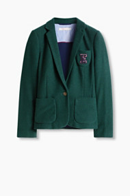 Esprit Blazer, gebreide look, elleboogpatches Bottle Green for Women