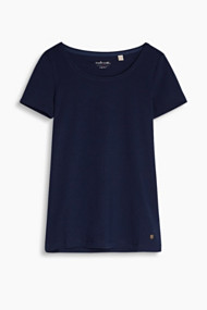 Esprit Basic T-shirt van katoen-stretch Navy for Women