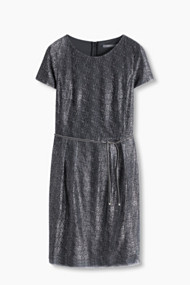 Esprit Luxe mesh jurk in metallic zilver Black for Women