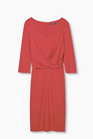Esprit Stretchjurk met drapering Dark Red for Women