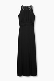 Esprit Elastische maxi-jurk met mooie hals Black for Women