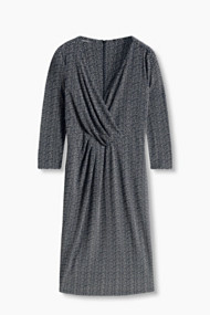 Esprit Jersey stretchjurk met print en drapering Black for Women