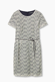 Esprit Luxe, gestructureerde jurk met zilverglans Navy for Women