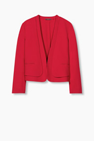 Esprit Deels gevoerde blazer van geweven crêpe Red for Women