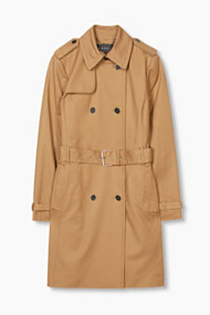 Esprit Gesatineerde trenchcoat met accentknopen Camel for Women