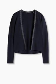 Esprit Fijngebreid vest met glanzend accent Navy for Women