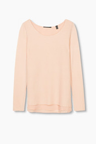 Esprit Sweater met structuur en chiffon laagje Nude for Women