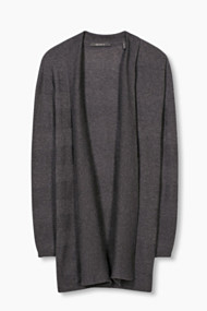 Esprit Fijngebreid vest met structuurstrepen Dark Grey for Women
