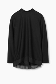 Esprit T-shirt met A-lijn met chiffon-laagjes Black for Women