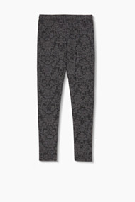 Esprit Legging van katoenmix met brokaatpatroon Black for Women