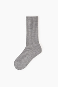 Esprit Zachte, ribgebreide sokken met wol Light Grey Melange for Women