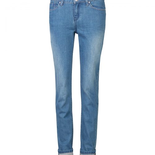 Dames mid rise slim straight jeans