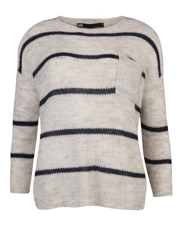 Dames striped knit trui