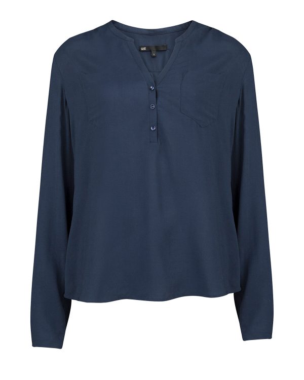 Dames single patch pocket blouse