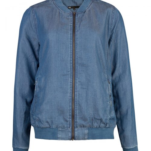 Dames denim look bombervest