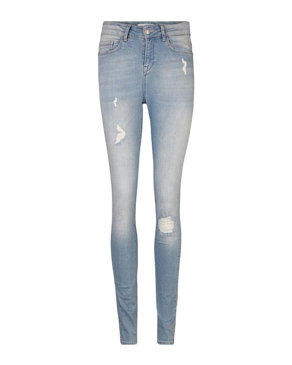 Dames high rise skinny destroyed jeans