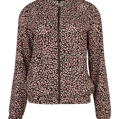 Dames leo print bomber jacket