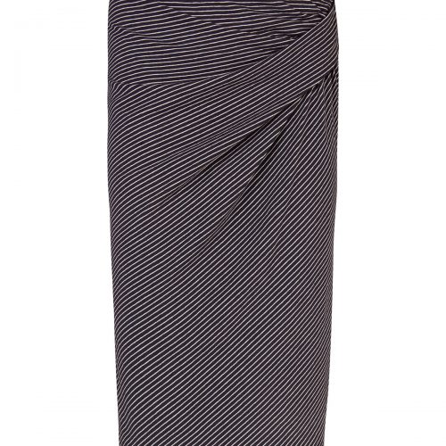 Dames draped stripe kokerrok