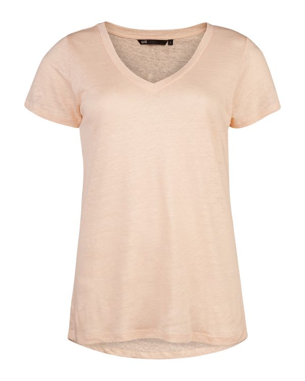 Dames v-neck linen t-shirt