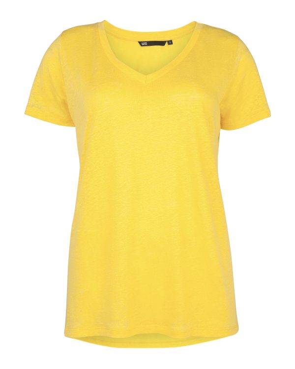 Dames v-neck linen t-shirt