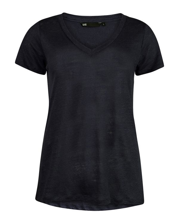 Dames v-neck linen t-shirt