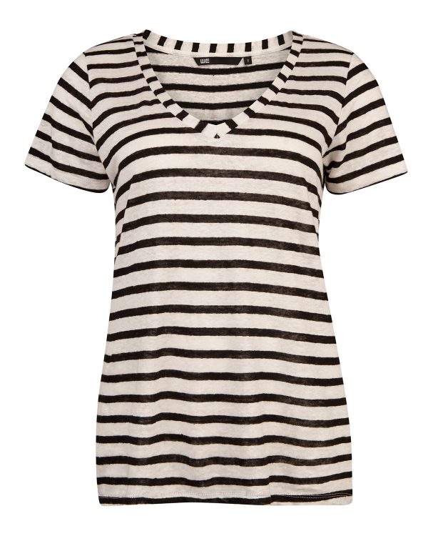 Dames v-neck linen t-shirt