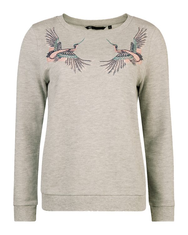 Dames embroidery bird sweater
