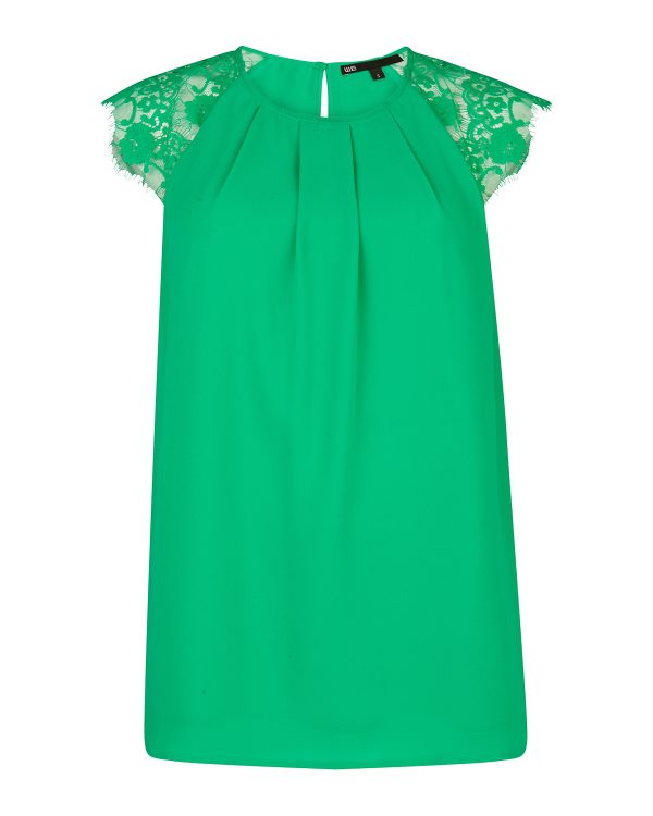 Dames lace detail top