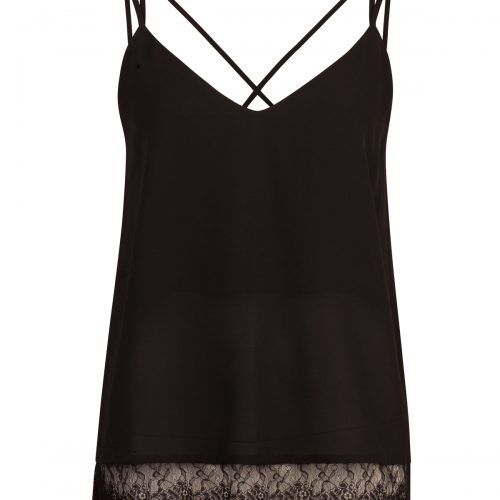Dames lace detail singlet