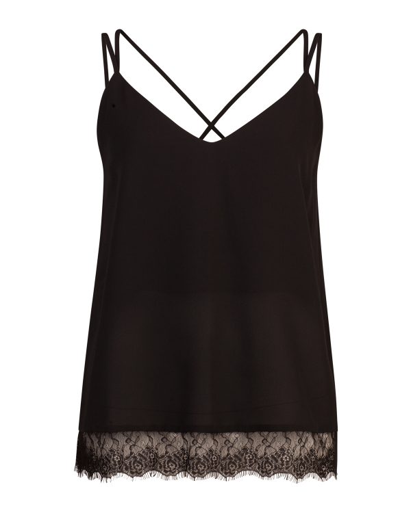 Dames lace detail singlet