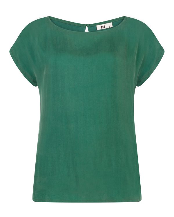 Dames contrast cupro top