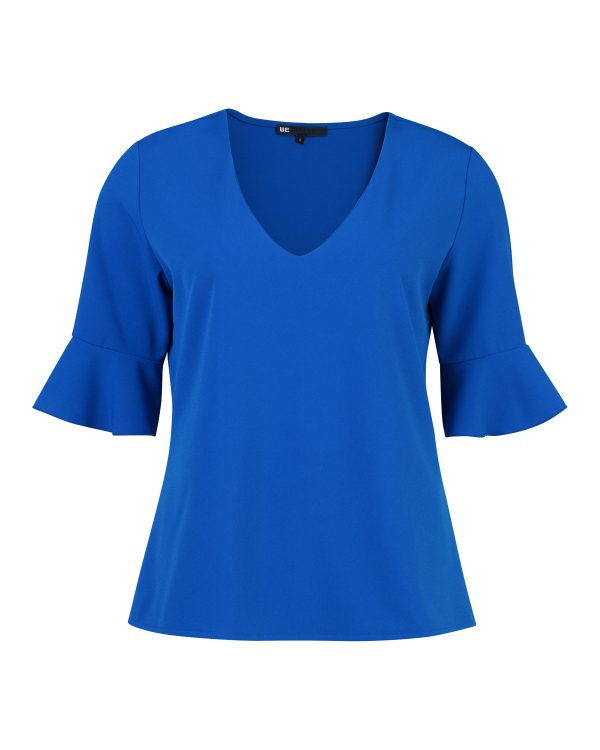 Dames ruffle detail top