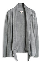 Esprit Open, geribd en fijngebreid vest Light Granit Melange for Women