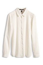 Esprit Zachte crêpe hemdblouse Off White for Women