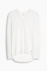 Esprit Soepele turn-up blouse met stippen White Sand for Women
