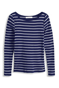 Esprit Zachte longsleeve van 100% katoen Royal Navy for Women