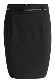 Esprit Basic business rok met stretch en ceintuur Black for Women