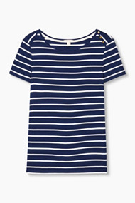 Esprit Gestreept shirt van 100% katoen Navy for Women