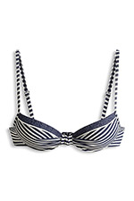 Esprit Gewatteerde push-uptop met streepdessin Navy for Women