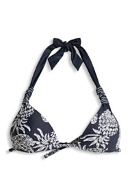 Esprit Gewatteerde triangeltop met ananasprint Navy for Women
