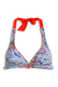 Esprit Gewatteerde haltertop met print Turquoise for Women