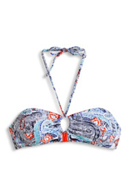 Esprit Gewatteerde bandeautop met paisley-look Turquoise for Women