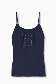 Esprit Gewatteerde lange top Navy for Women