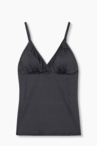 Esprit Gewatteerde, lange top met fijne strepen Black for Women
