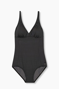Esprit Gewatteerd badpak met fijne strepen Black for Women