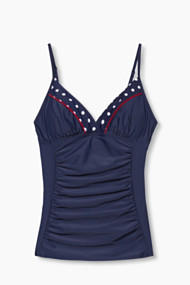 Esprit Gewatteerde top met gestippelde randen Navy for Women