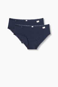 Esprit Set van 2 hipsters met kantrandjes Navy for Women