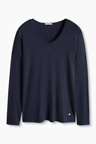Esprit Soepele longsleeve, van jersey-stretch Navy for Women