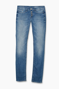 Esprit Stretchjeans met knoopsluiting Blue Light Washed for Women