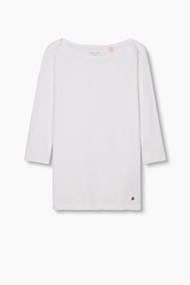 Esprit Shirt met boothals, 100% katoen White for Women